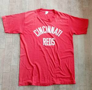 ★レア★Cincinnati Reds/シンシナティ・レッズ★プリント半袖Tee★赤・レッド★ビンテージMLBメジャーリーグ★シングルステッチ中古・古着