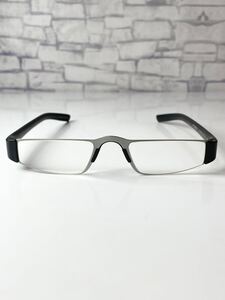 +2.50 PORSCHE DESIGN P8801 ポルシェデザイン スクエア型 マットシルバー×マットブラック 老眼鏡 良品