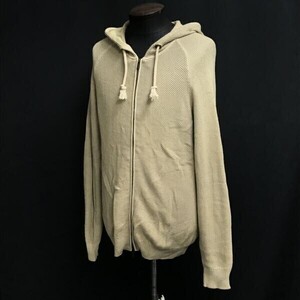 ジャパン正規代理店タグ☆アルマーニジーンズ/ARMANI JEANS☆コットンニットパーカー【メンズM/USA-S/ベージュ系】Hoodie/jacket◇cBH530