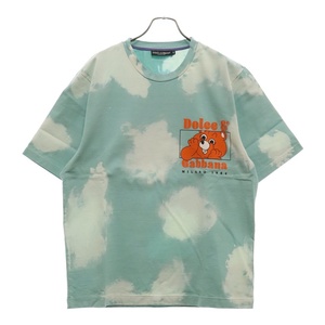 DOLCE & GABBANA ドルチェアンドガッバーナ Boys Blue Cotton Logo T-Shirt G8NV2Z HU7IL ロゴプリント半袖Tシャツ 総柄 ブルー