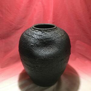 花瓶 花器 花入 昭和レトロ 骨董インテリア 陶芸陶磁 高さ220 胴径185 口径70 重量1880g