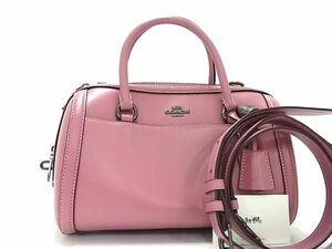 1円 ■極美品■ COACH コーチ F76705 レザー クロスボディ 2WAY ショルダー ハンドバッグ 斜め掛け レディース ピンク系 FC9672