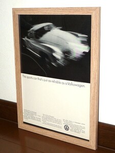 1969年 USA 60s 洋書雑誌広告 額装品 VW Karmann Ghia カルマンギア (A4size) / 検索用 店舗 ガレージ 看板 装飾 AD ディスプレイ