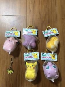 ポケットモンスター　ポケモン　にぎにぎマスコット　ピカチュウ　プリン　メタモン　ピッピ　コダック　未使用　美品　パンプレスト