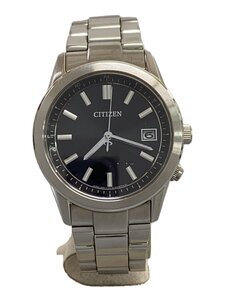 CITIZEN◆ソーラー腕時計/アナログ/BLK/SLV/H415-R005677//