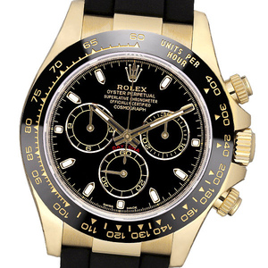 【美品】【中古】ROLEX ロレックス コスモグラフ デイトナ 116518LN (ブラック ブラックラバーベルト) 保証書(2018年5月記載)