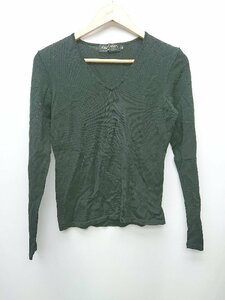 ◇ RALPH LAUREN ラルフローレン シンプル 薄手 Vネック 長袖 ニット カットソー サイズM 165/92A ブラック レディース P