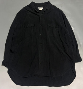 Yohji Yamamoto Pour Homme ヨウジヤマモト ビッグシルエット 長袖シャツ 黒 M