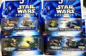 STAR WARS スター・ウォーズ　EPISODEI Ⅰ　POD RACER PACKⅠ・Ⅱ・Ⅲ・Ⅳ　4PACK TOMY