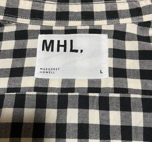 極美品 日本製 MHL マーガレットハウエル 長袖 シャツ Lサイズ　596-7250509 メンズ コットン100% 