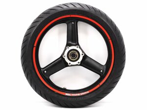 140【評価S】 TRIUMPH デイトナ T595 実動 純正 フロント ホイール MT3.50×17 タイヤ 山5分 120/70 ZR17 トライアンフ Daytona