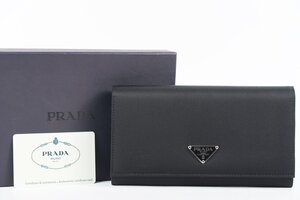 【新品同様・未使用】PRADA プラダ ナイロン 長財布 ブラック 小物【PG93】