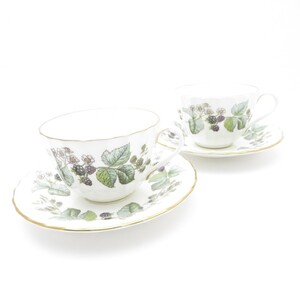 美品 ROYAL WORCESTER ロイヤルウースター ラビニア カップ＆ソーサー 2客 ペア ティー コーヒー ST267J2