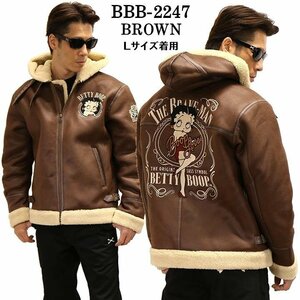 The BRAVE-MAN × BETTY BOOP ベティ ブープ 【定価￥24800＋税】 フード B-3 BBB-2247 BROWN サイズ XL