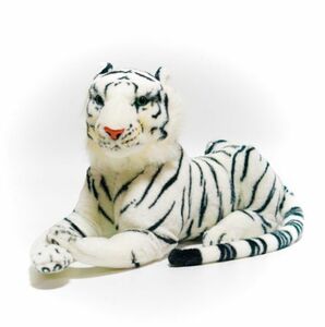 ぬいぐるみ ホワイトターガー　とら トラ 虎 リアル 大きい かわいい　白　抱き枕　40センチ 青眼