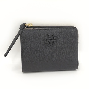 TORY BURCH 二つ折り財布 McGraw Bi Fold Wallet ペブルドレザー ブラック 158904