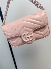 【雷市場（ポンジャン）商品韓国直送】 正規品 GUCCI(グッチ) GG マーモント ベルトバッグ ピンク A レベル 倉庫 230 のみ