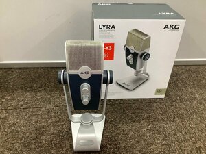 ネット会議　配信者　ストリーマー　通電確認済み　AKG　アーカーゲー　Lyra-Y3 コンデンサーマイク USB接続対応　サイドアドレス型　USBマ