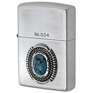 Zippo ジッポライター イミテーションストーン ターコイズ Turquoise 銀メッキいぶし シリアル番号 80052