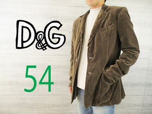 DOLCE&GABBANA D&G●ドルチェ＆ガッバーナ イタリア製＜ベロア 2B ジャケット＞●M1261c