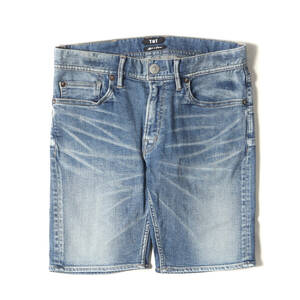 美品 TMT ティーエムティー パンツ サイズ:S 20SS ヴィンテージ加工 ストレッチ デニム ショーツ HYBRID-STRETCH DENIM 5P SHORTS