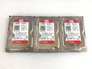 〇【3台セット】Western Digital WD10EFRX 1TB 3.5インチ SATA WD Red 消去済 正常 ハードディスク 動作品