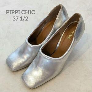 pippichic ピッピシック　シルバー　ヒールパンプス　37 1/2 ブーティー　24.5CM　Lサイズ