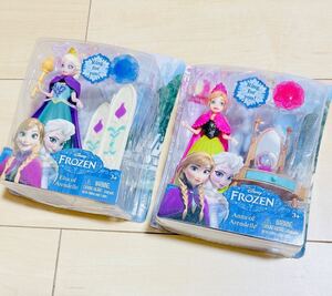 新品 絶版 マテル社 ディズニープリンセス アナと雪の女王 アナ エルサ ドール＆家具 マジッククリップ 2セット フィギュア 着せ替え人形