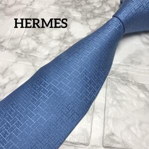 ★ HERMES エルメス ネクタイ ネイビー ブルーファソネH H柄