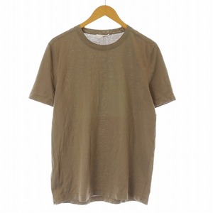 エルメス HERMES Tシャツ カットソー 半袖 クルーネック 無地 コットン L 茶 ブラウン /KU メンズ