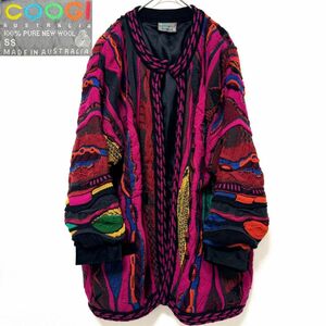 【入手困難】COOGI クージー 3Dニット ガウンコート ニットジャケット カーディガン 古着 虹異次元 最高デザイン M