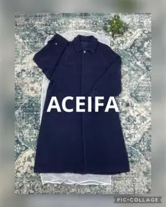 最終値下げ♪ アセイファ　ネイビー　モッサロングコート　ACEIFA　ワールド