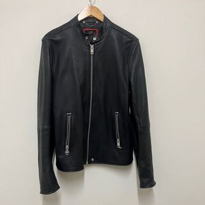 (25)DIESEL シングルライダースジャケット ディーゼル XL 羊革 LAMBSKIN LEATHER ブラック RN 93243 CA 25594