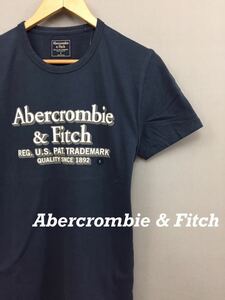 アバクロンビーアンドフィッチ Abercrombie & Fitch 【新品未使用】【タグ付き】ビッグロゴ Ｔシャツ 半袖 ネイビー メンズ Sサイズ ～□&