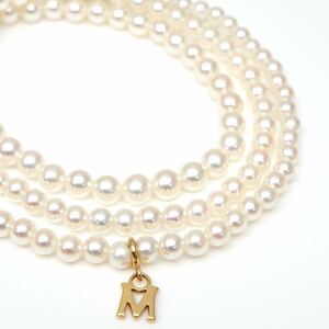 美品!!ケース付き!!＊MIKIMOTO(ミキモト)K18アコヤ本真珠ベビーパールネックレス＊m 7.3g 3.0~3.5mm珠 pearl necklace jewelry EE0/FA2