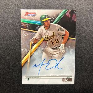 Matt Olson Bowman’s Best 2018 auto 直筆サインカード アスレチックス ブレーブス オルソン Bowman Topps 