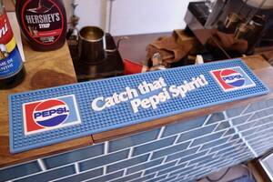 新品 PEPSI COLA ペプシ BAR MAT バーマット 水色 店舗 ラバーマット お酒 カウンター インテリア アメリカ レトロ ロゴ