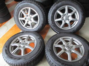 205/65R15 94Q IG60 美品2021年製、YOKOHAMA IG60 STUDLESS☆ 5穴 PCD114.3 アルミホイール付4本セット☆☆☆☆☆