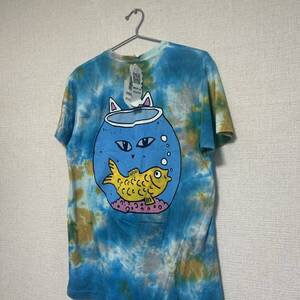 ★新品タグ付き★ ripndip tシャツ タイダイ柄　猫　金魚ばち　Mサイズ