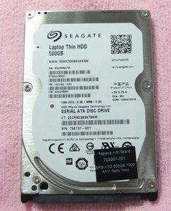 SEAGATE 2.5インチ HDD500GB 厚さ7mm 使用時間1498H