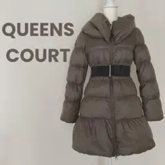 QUEENS COURT ダウンジャケット ベルト 細見え スタイルアップ