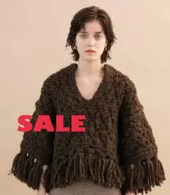 最終値下げ！kiira fringe knit ブラウン