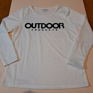 長袖Tシャツ OUTDOOR 吸湿速乾プラクティスシャツ レディースＬ ポリエステル100% バスト86～94 身長154～162 オフホワイト