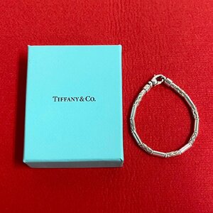 極 美品 希少品 TIFFANY&Co. ティファニー アズテック ブレスレット ロゴ シルバー925 バングル アクセサリー シルバー 87004