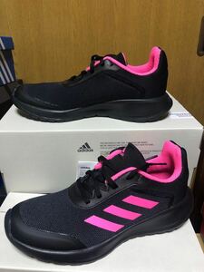 ■新品★25cm★ADIDAS TENSAUR RUN 2.0 K★IF0350★ランニング★レディースシューズ★トレーニング★ブラック×ピンク★