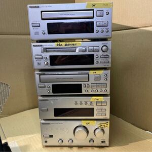 ONKYO システムコンポ 5点セット オーディオ機器 A-909/C-705TX/K-505/T-405W/MD-105 オンキョー 動作確認済み