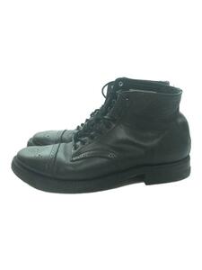 YUKETEN◆レースアップブーツ/US8.5/BLK/レザー/2201/ソールリペア跡有り