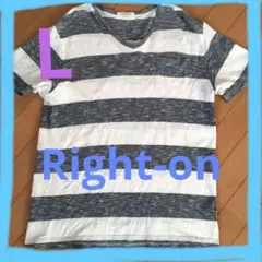 Right-on Lサイズ ストライプ Tシャツ