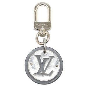 ルイ ヴィトン ポルト クレ LVサークル キーホルダー キーリング M00741 シルバー ブラック メタル レディース LOUIS VUITTON 【中古】