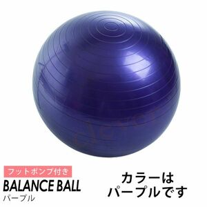 カラー：パープル バランスボール 55cm 65cm ポンプ付 ダイエット器具 バランスボール ヨガボール アンチバースト 椅子 エクササイズ